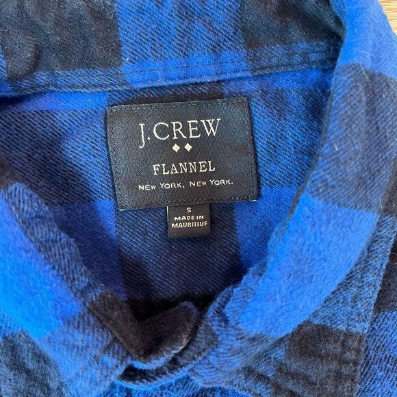 J. Crew Men's Blue Plaid Long Sleeve‎ Flannel Button Down Shirt Size Small - Picture 3 of 6